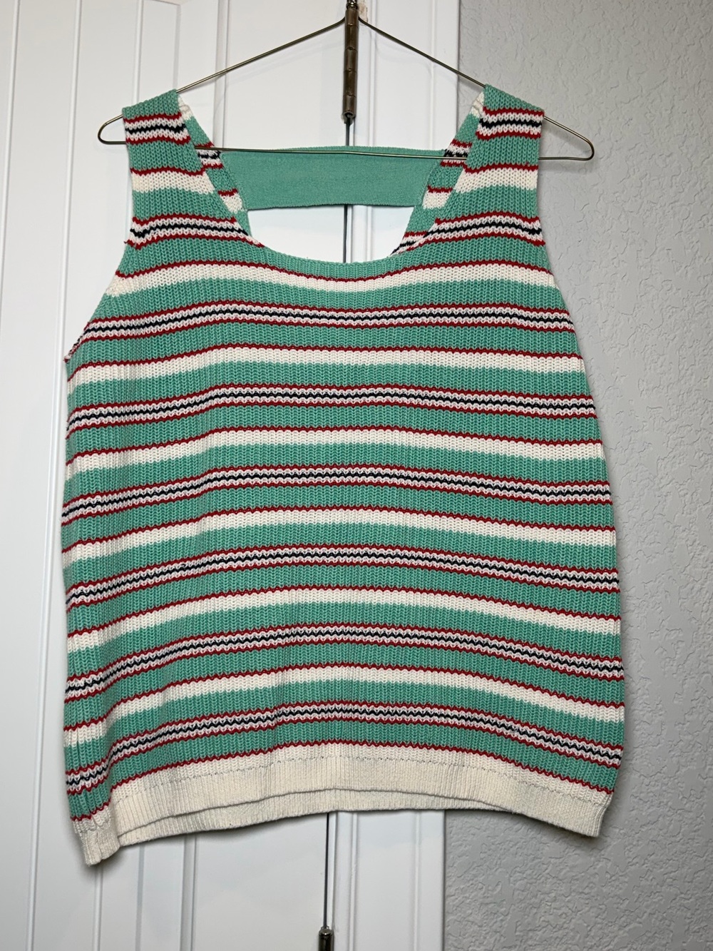 Skies Are Blue Striped Tank Top in Mint, Ivory & Burgundy